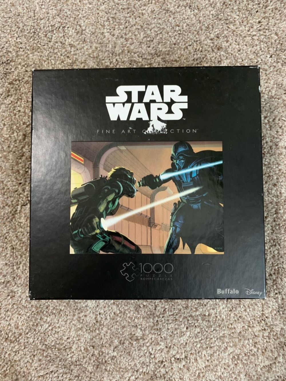Star Wars Fine Art Collection 1000 Piece Puzzle Luke Vader Buffalo RARE Complete